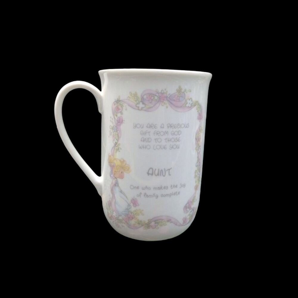 Vintage 90s Enesco Precious Moments Religious AUNT Coffee mug Porcelain Tea Cup - Picture 8 of 11
